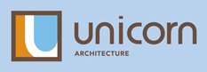 Unicorn Architecture Logo Blue